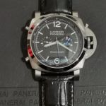 Best Quality Replica Panerai Luminor Black Dial Black Leather Strap Watch 